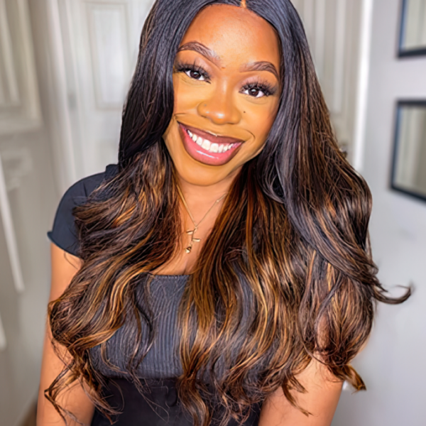 Lumivive Ombre Highlight Body Wave 4x4 Free Part Lace Closure 1 Piece